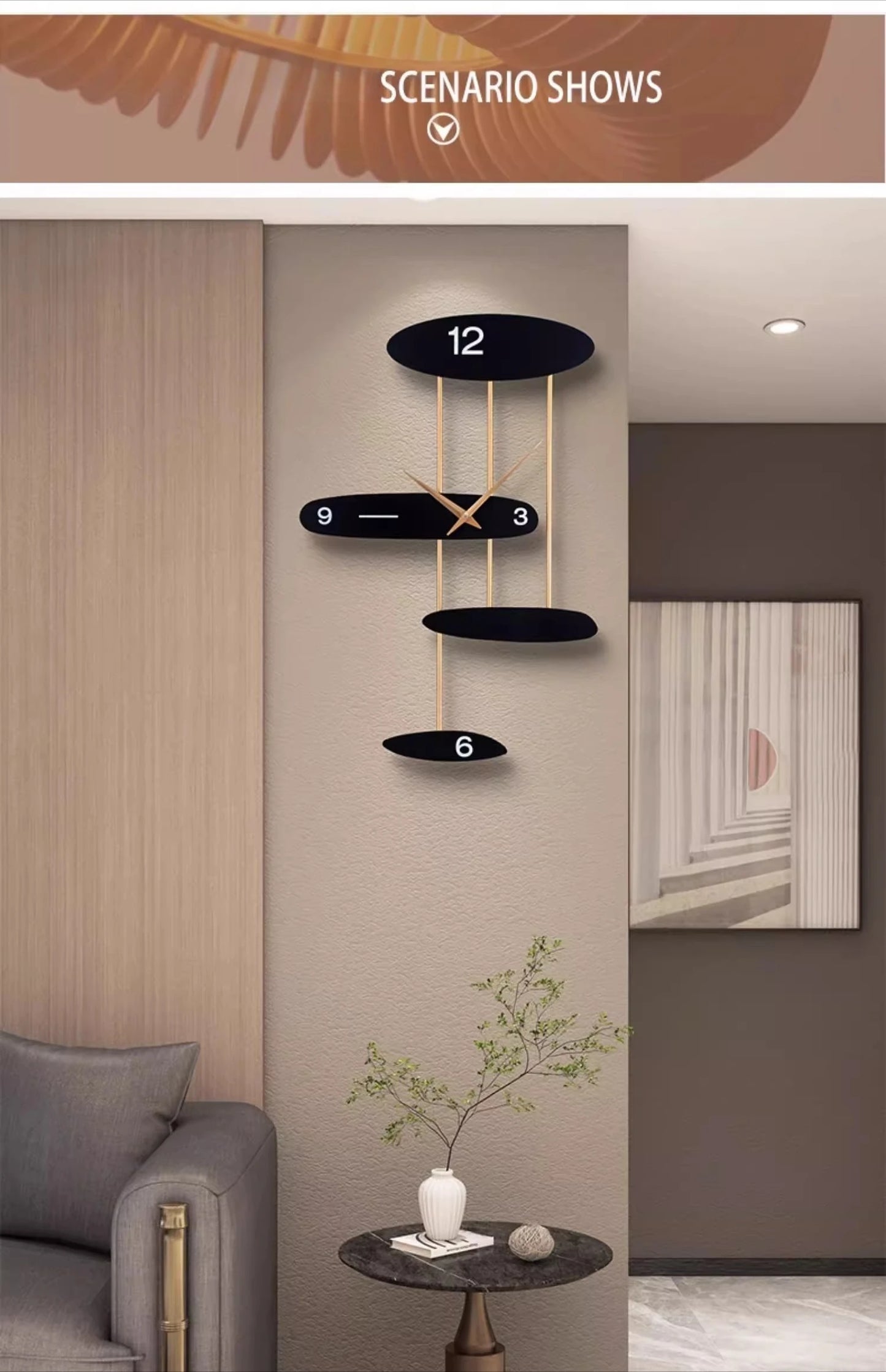 Modern Light Luxury Wall Mounted Clock, Internet Famous Fashion Decoration Watch,creative Home Minimalist and Atmospheric Clock