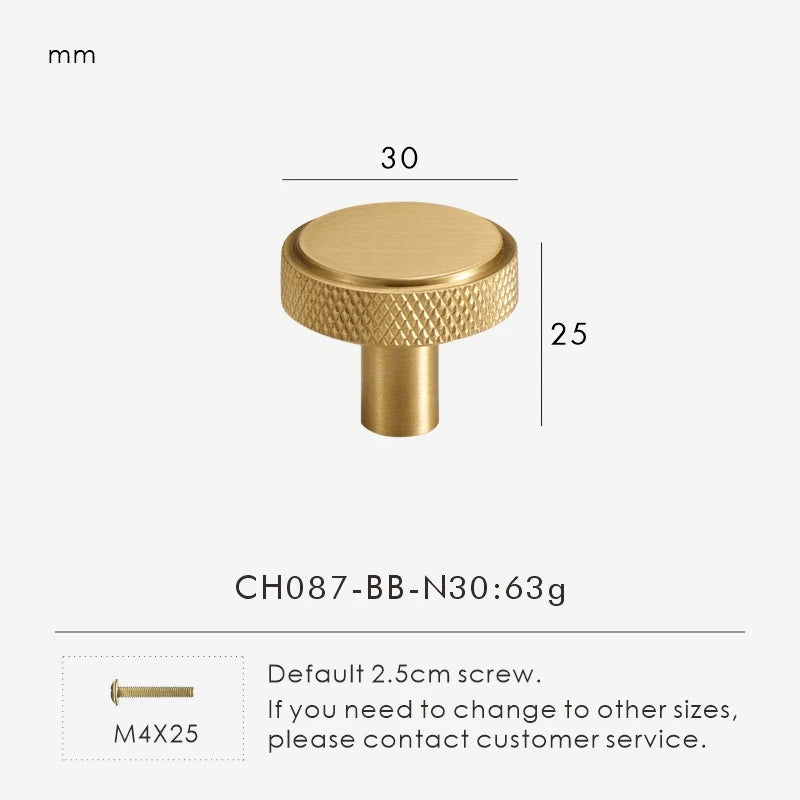 Nurlin Solid Brass Knurled Cabinet Knobs Wardrobe Handle T-bar Antique Bronze Gold Black Handle Available In Multiple Sizes