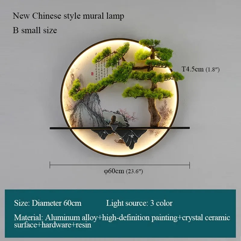 RONIN Modern Wall Picture Light Inside Creative Chinese Landscape Mural Sconces Lamp LED for Home Living Bedroom Study