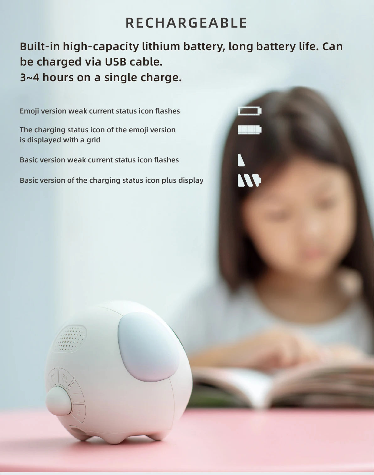 Child Alarm clock Digital Emotion Table Clock WIth Light Cute Cartoon Alarm Clock For Kids