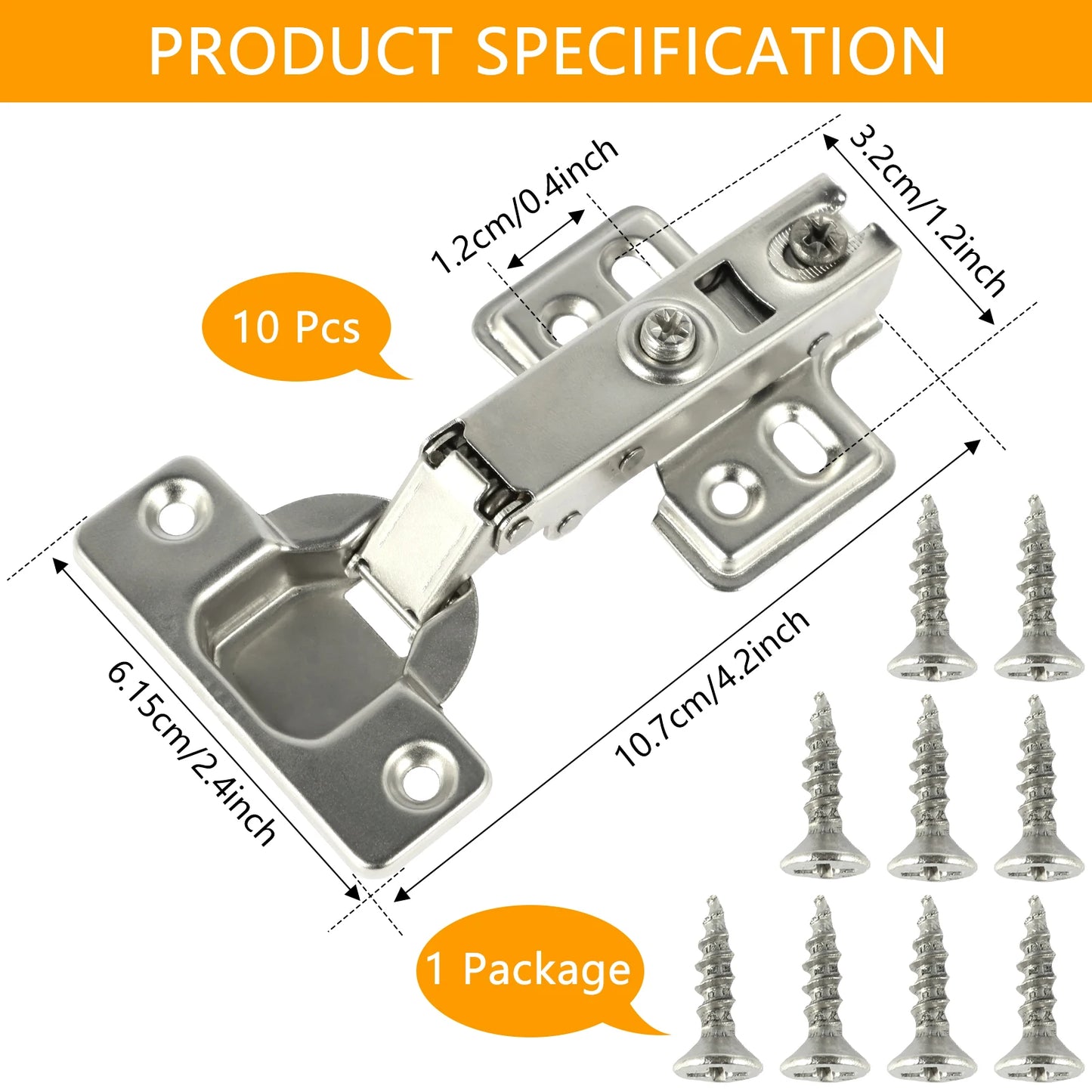 10-40 Pcs Hinges Cold Rolled Steel Hydraulic Cabinet Door Hinge Damper Buffer Soft Quiet Closing for all Cupboard Furniture