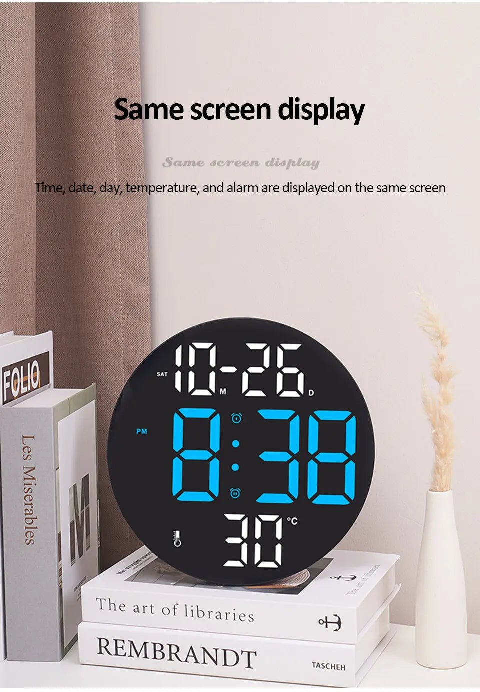 Buy LED Wall Clock with Dual Alarms - Only $57.48 | Free Shipping