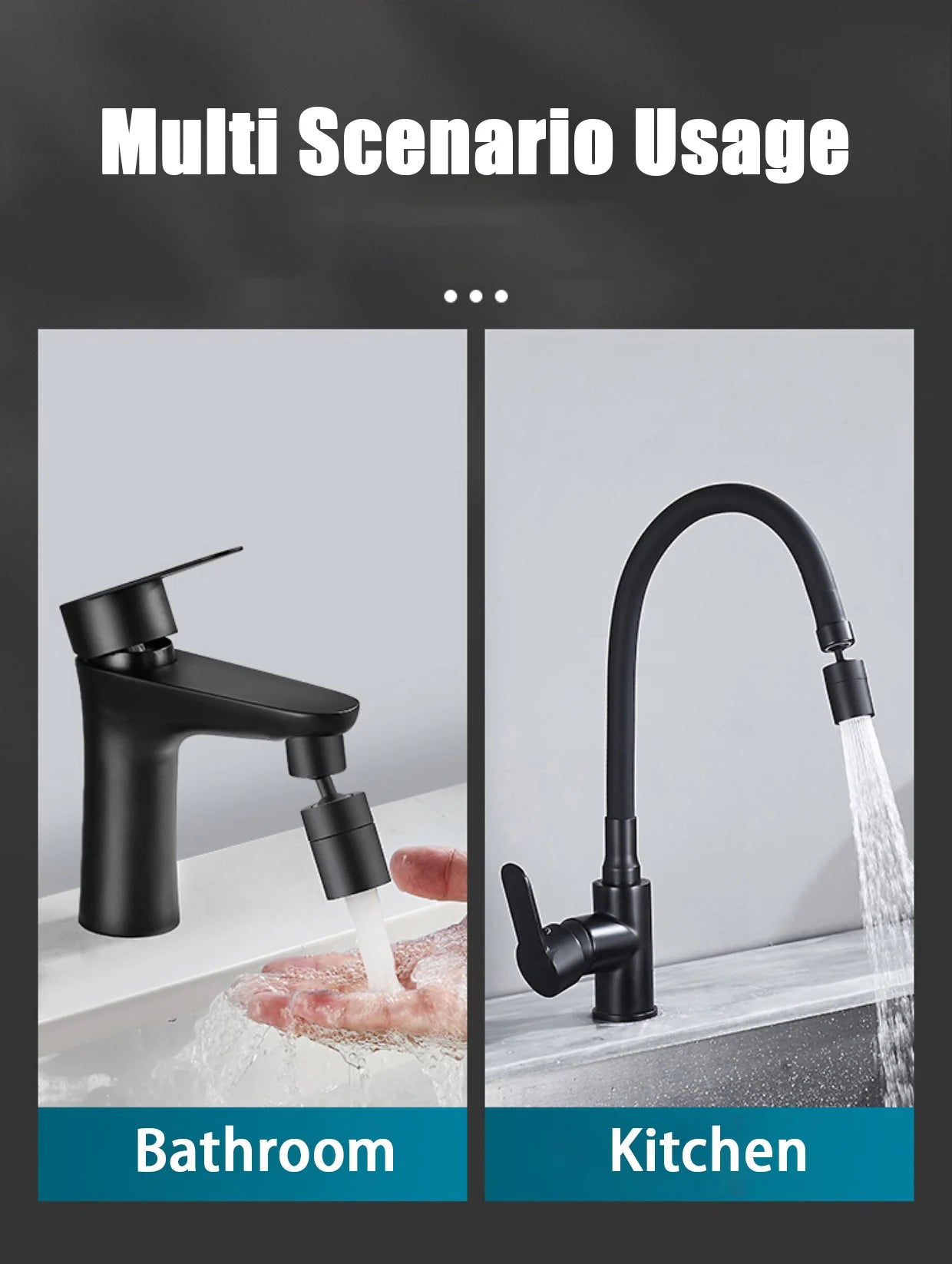 Kitchen Faucet Spray Head Filter Adjustable 360° Rotary Splashback Tap Nozzle Bubbler Kitchen Sink Faucet Aerator Bathroom Fit