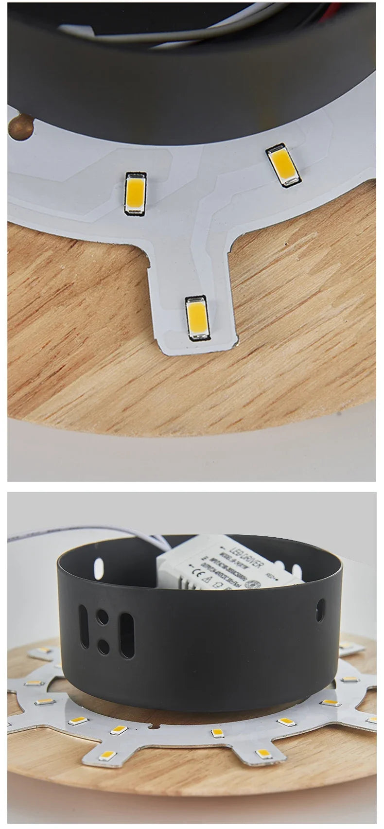 LED lamp with warm light in living room
