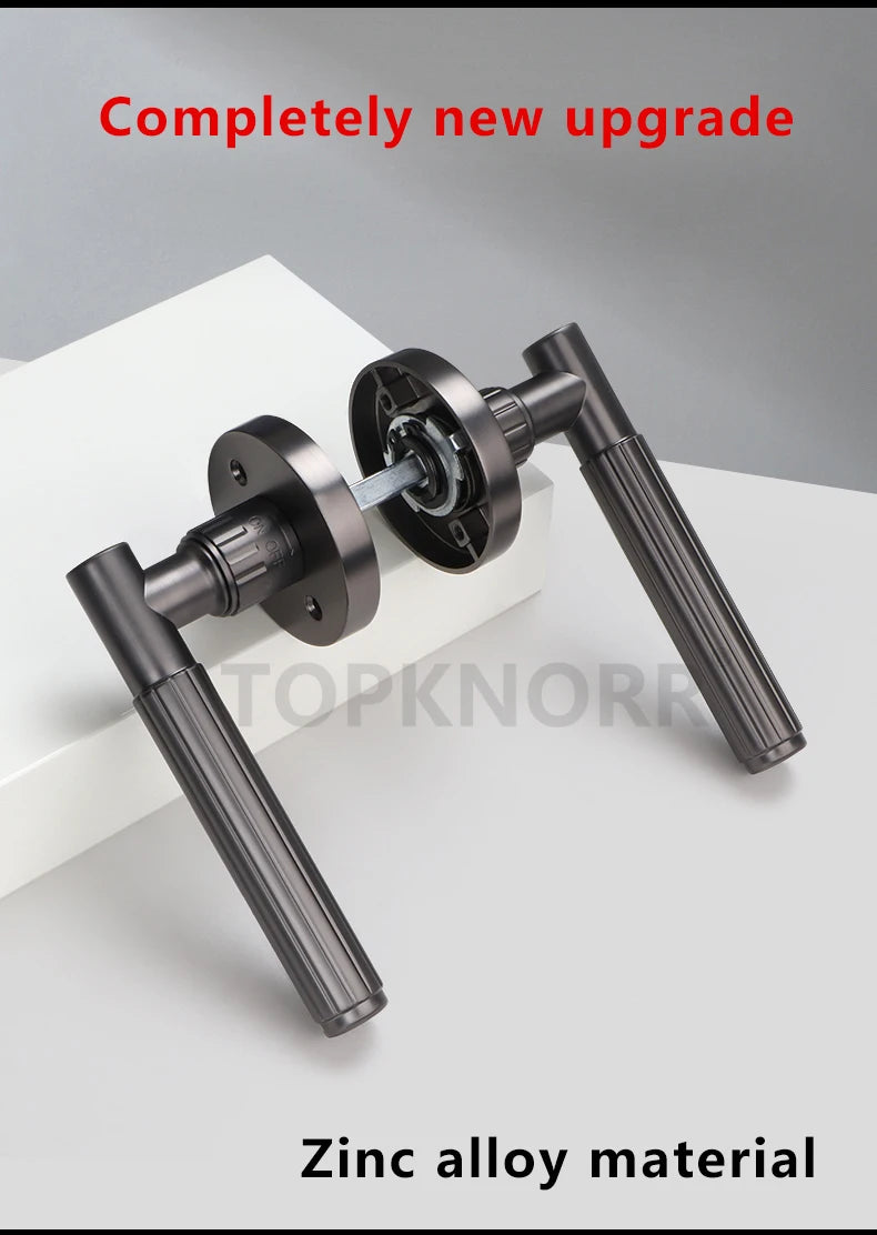 Bedroom Black Door Lock Magnetic Mute Lock Indoor Wooden Door Lock Bathroom Household Simple Door Handle Locks Handles Interior