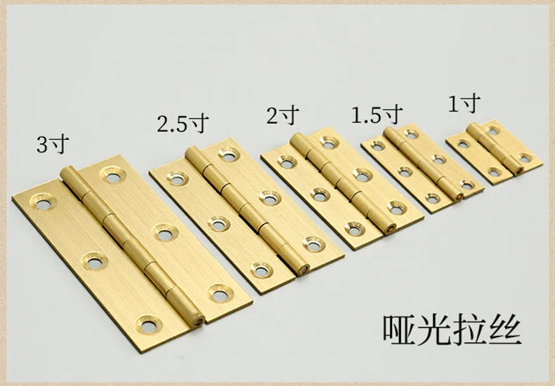 10 Pcs/Bag Brushed & Sealed Brass Hinges Jewelry Box Door Kitchen Cabinet Door Copper Hinges Small Box Exquisite Hinges