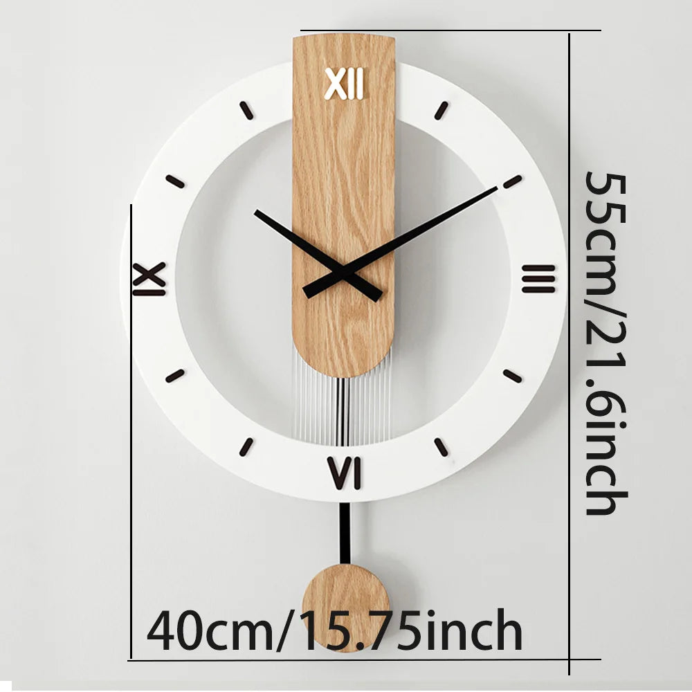 A minimalist style wall clock with no ticking sound, 15.75 inches, suitable for living rooms, bedrooms, dining rooms, and office