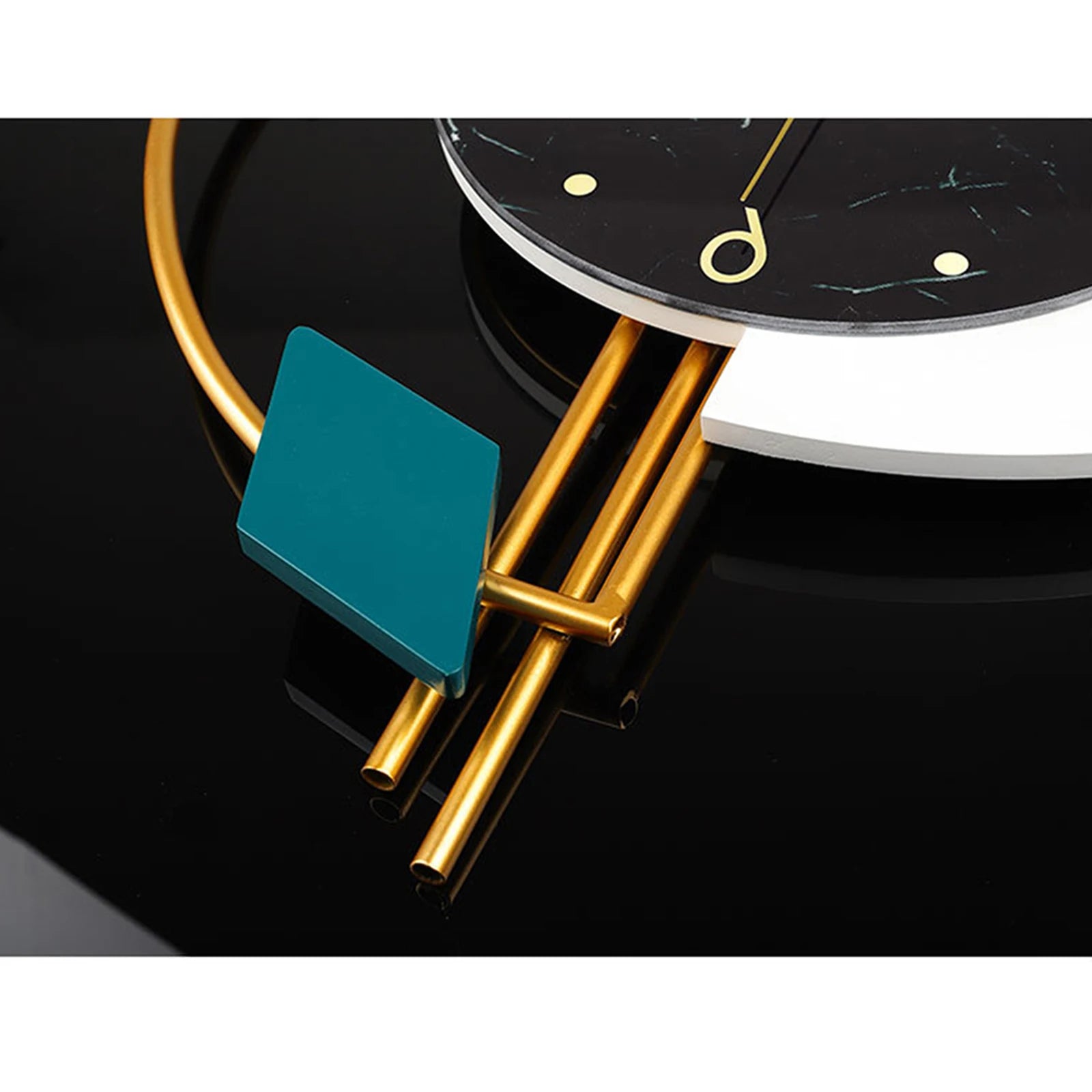 Silent Wall Clock for Living Room Bedroom Wall Decorations Creative Semicircle Marble Quartz Wall Clock Gift