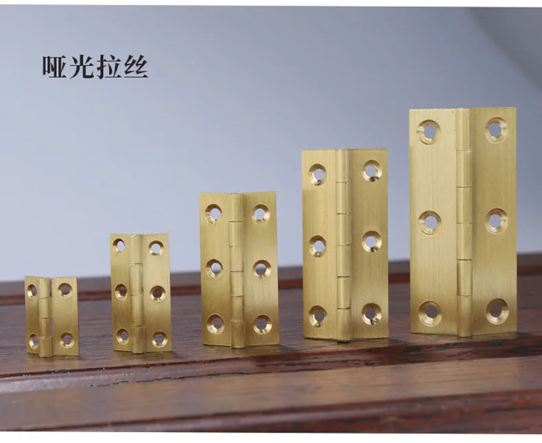 10 Pcs/Bag Brushed & Sealed Brass Hinges Jewelry Box Door Kitchen Cabinet Door Copper Hinges Small Box Exquisite Hinges
