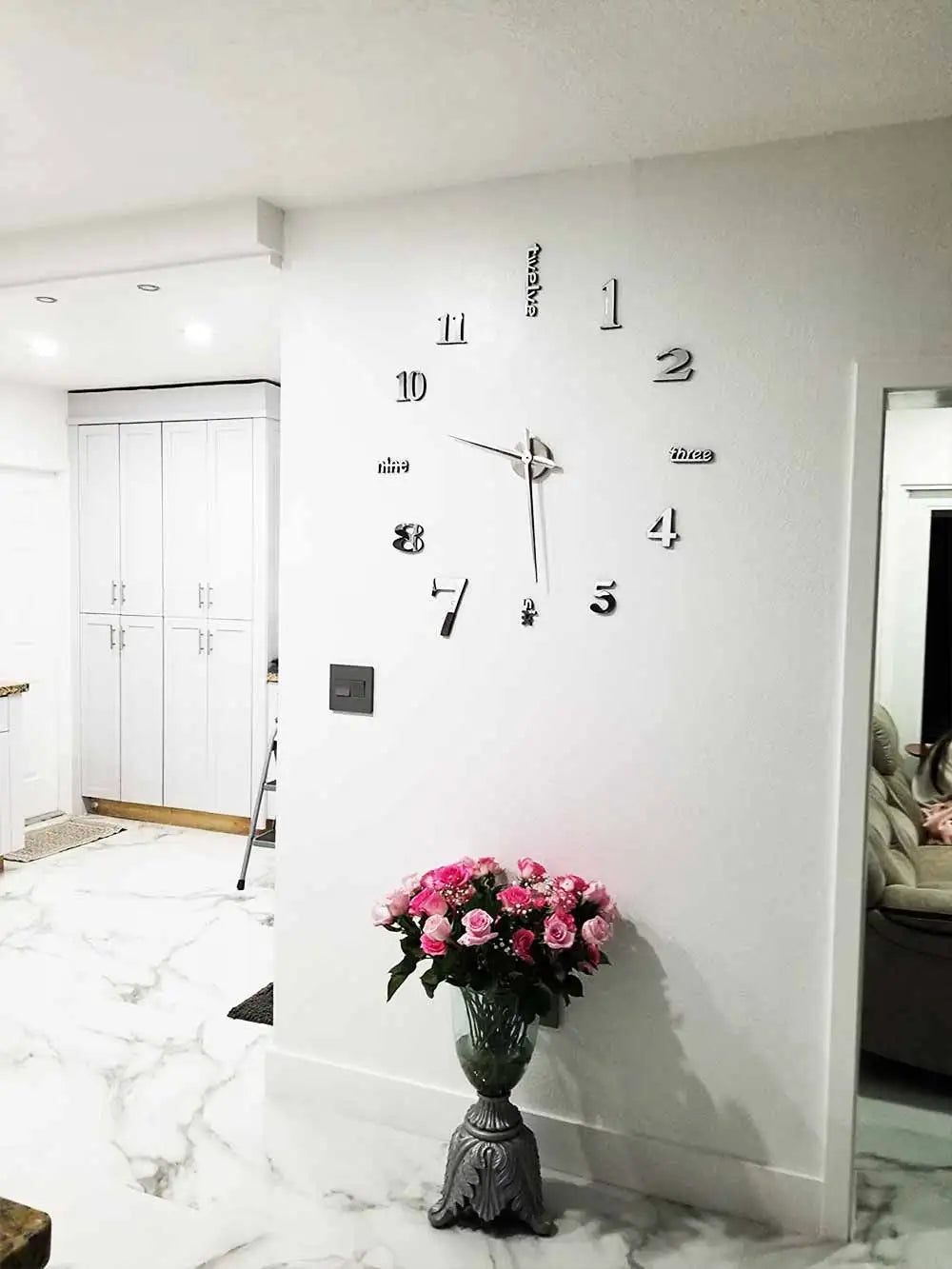 MCDFL 3D Large Wall Clock Self Adhesive Acrylic Mirror Stickers Giant Watches Timepiece Decoration Living Room for Home Interior