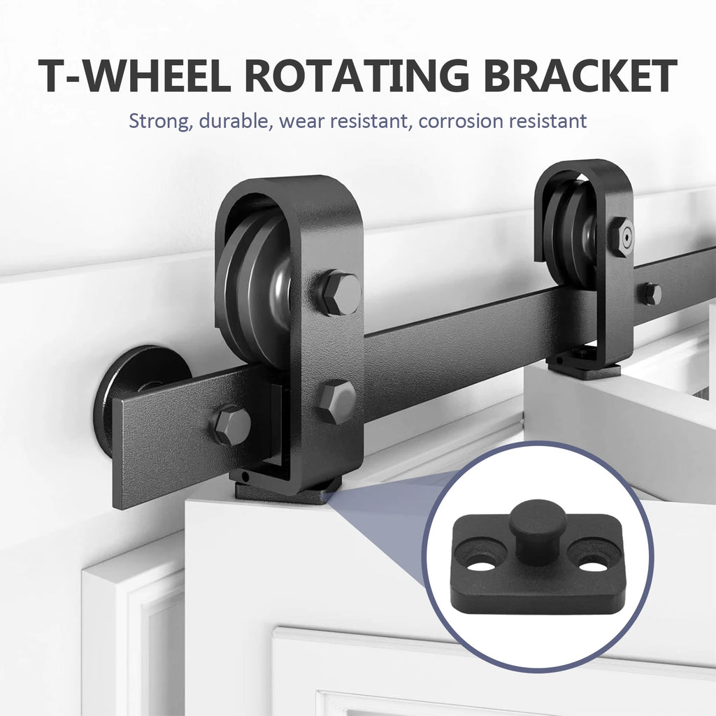 Carbon Steel Door Track Kit for 24"-72" 2/4-Door Choosing Sliding Barn Door Hardware Kit