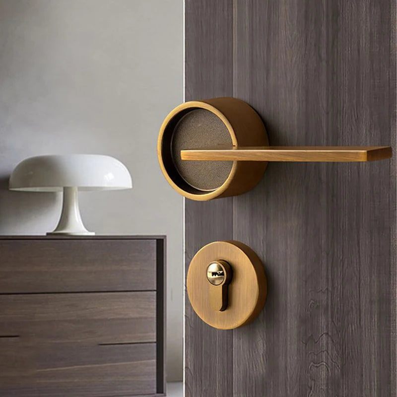 Luxury Silent Door Lock Bedroom Door Handle with Lock Interior Security Door Handle Lock Cylinder Security Mute Split Door Locks