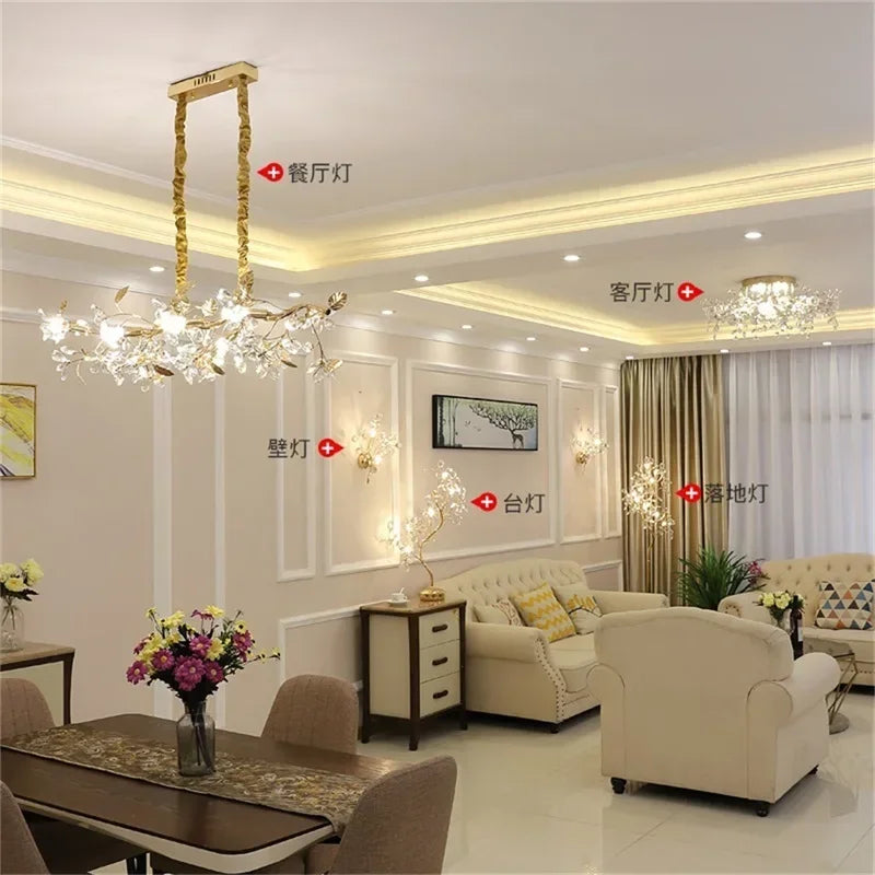 ELARA European Style Indoor Wall Lamp Gold Crystal Luxury Fixtures LED Modern Light Sconces for Home Decoration
