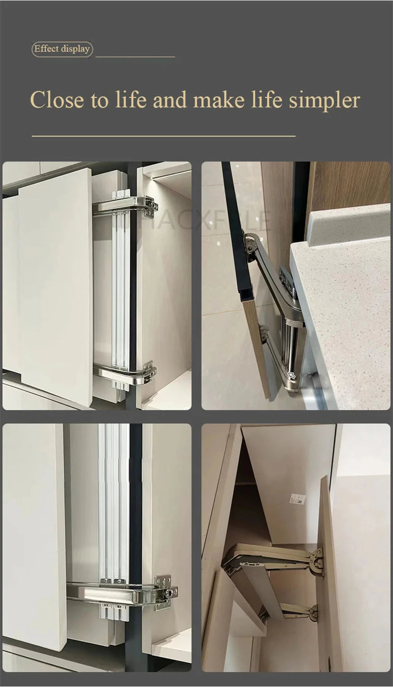 Cabinet Bus Door Hinges Wardrobe Folding Silent Slide Rail Lateral Swing Opening Damping Buffer Door Hinge Furniture Hardware