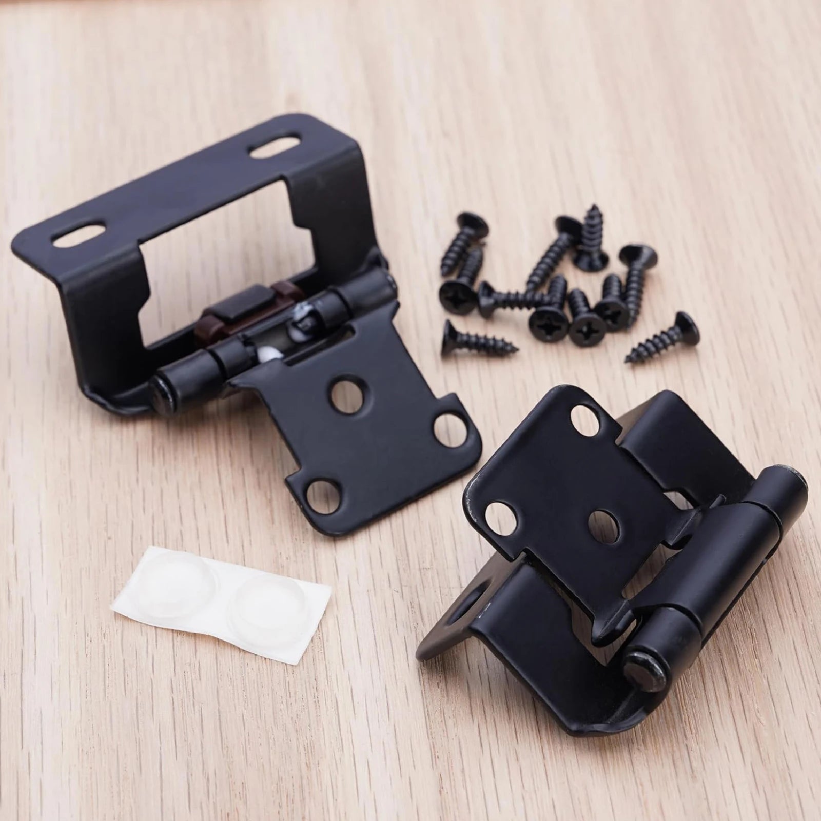 Viladepot 1/2" Cabinet Hinges 10PCS Hidden Sprung Kitchen Room Cabinet Hinges Matte Black Furniture Hardware