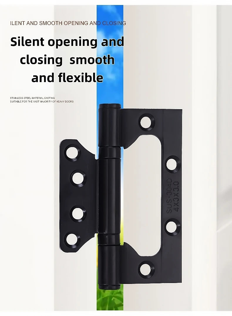 Stainless Steel Parent-Child Hinge, Door Suction Hinge Three-in-one, No Grooves Required, Wooden Door Silent Hinge, Hardware