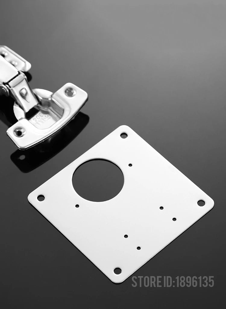 KAK 8pcs Hinge Repair Plate Brushed Stainless Steel Cabinet Hinge Fixing Plate Bracket Kit with Mounting Screws Door Hardware