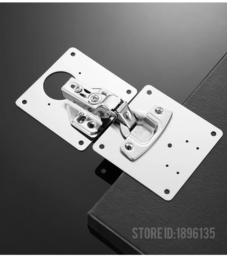 KAK 8pcs Hinge Repair Plate Brushed Stainless Steel Cabinet Hinge Fixing Plate Bracket Kit with Mounting Screws Door Hardware