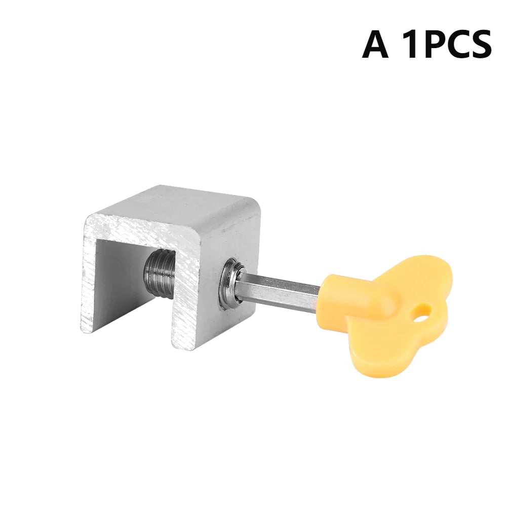 1-10PCS Aluminum Alloy Window Lock Stopper Sliding Sash Stopper Cabinet Locks Straps Anti-theft lock Window Sliding Door