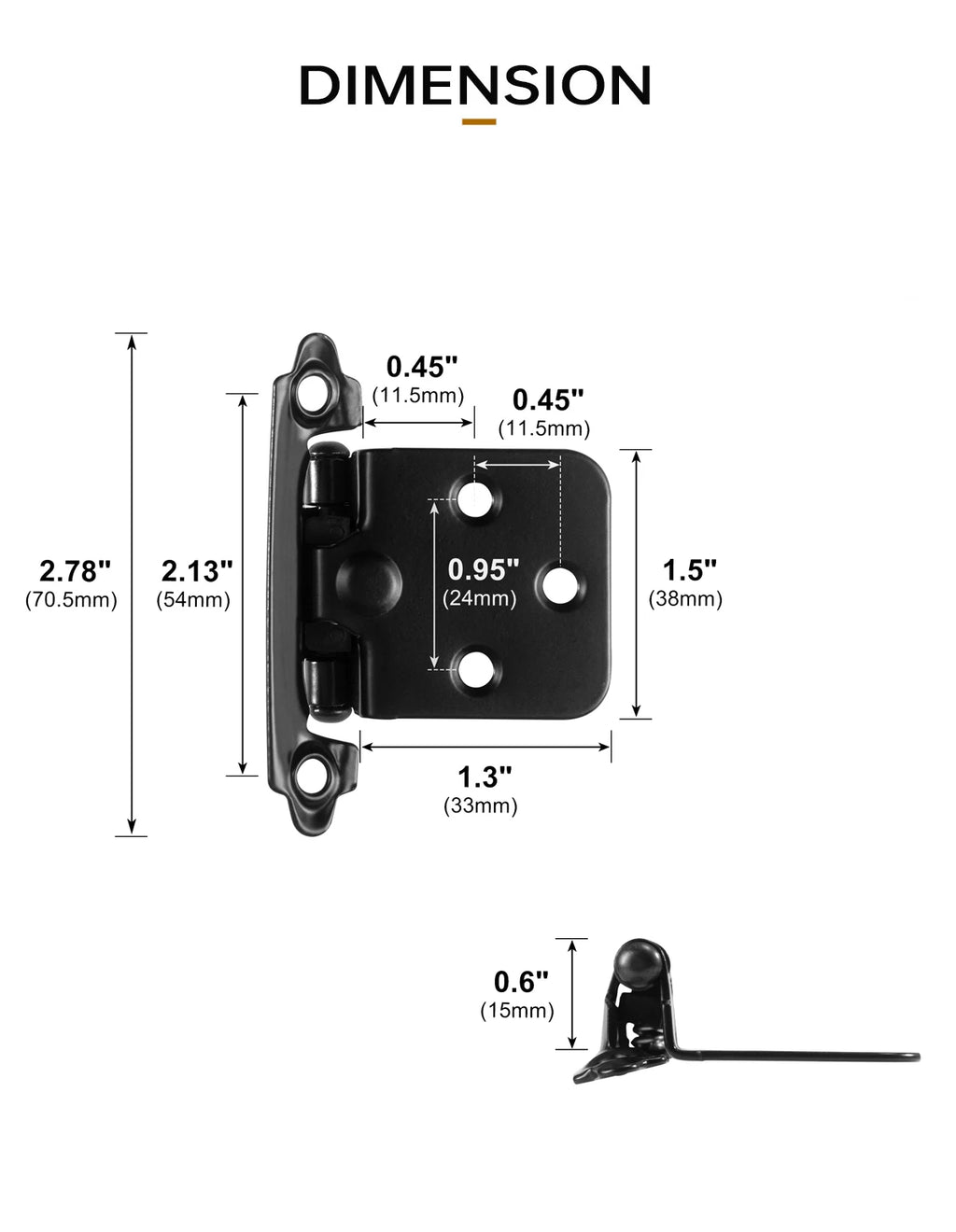 Decorative Metal Self Closing Cabinet Hinges for Wood Kitchen Furniture 1/2" Overlay Face Frame Cupboard Door Spring Hinge