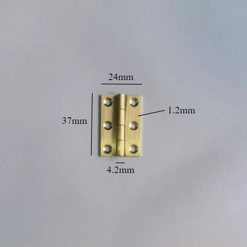 10 Pcs/Bag Brushed & Sealed Brass Hinges Jewelry Box Door Kitchen Cabinet Door Copper Hinges Small Box Exquisite Hinges