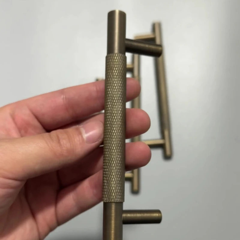 Antique Bronze Color Door Knobs Solid Brass New Chinese Style Furniture Hardware Concealed Pull Handle for Cabinet Drawer Door