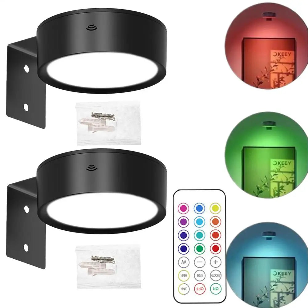 LED Magnetic Wall Sconce Lights Wall Mounted Lamp with Remote Control 13-Color RGB Painting Art Display Light Dimmable