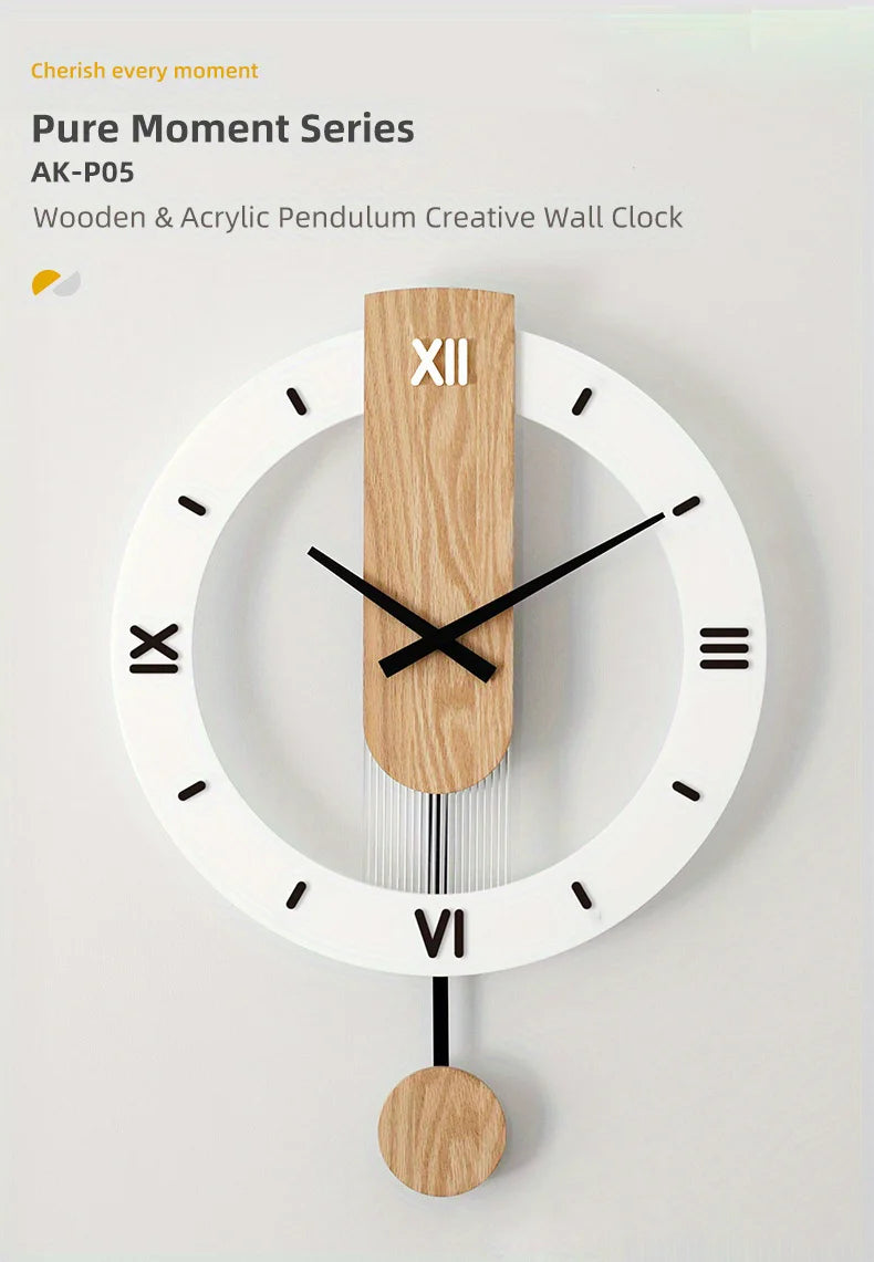 A minimalist style wall clock with no ticking sound, 15.75 inches, suitable for living rooms, bedrooms, dining rooms, and office