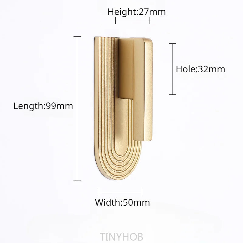 Golden Cupboard Door Handle Modern Minimalist Wardrobe Door Knob Drawer Knobs Shoe Cabinet Handle Furniture Handle