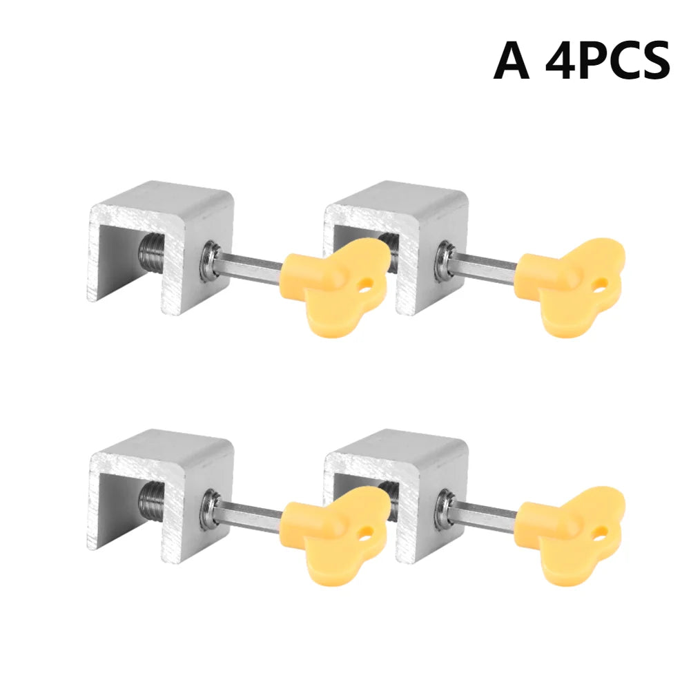 1-10PCS Aluminum Alloy Window Lock Stopper Sliding Sash Stopper Cabinet Locks Straps Anti-theft lock Window Sliding Door