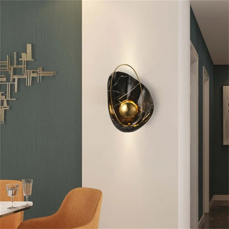 DEBBY Nordic Creative Wall Light Sconces Modern LED Lamp Pearl Shade Fixtures for Home Living Room