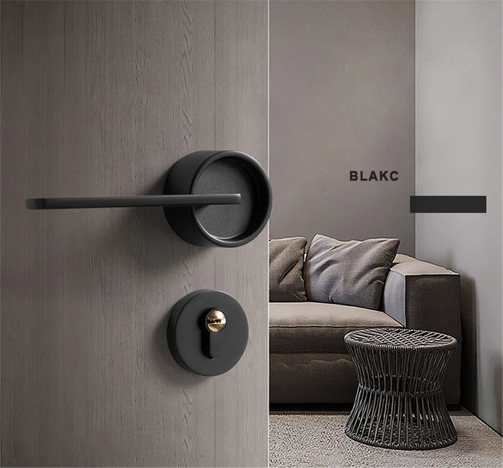 Luxury Silent Door Lock Bedroom Door Handle with Lock Interior Security Door Handle Lock Cylinder Security Mute Split Door Locks