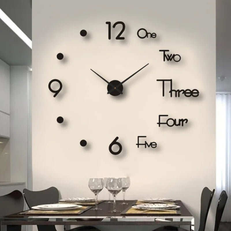 New 1pcs Creative luminous wall clock living room diy wall sticker clock mute clock  wall  home decoration
