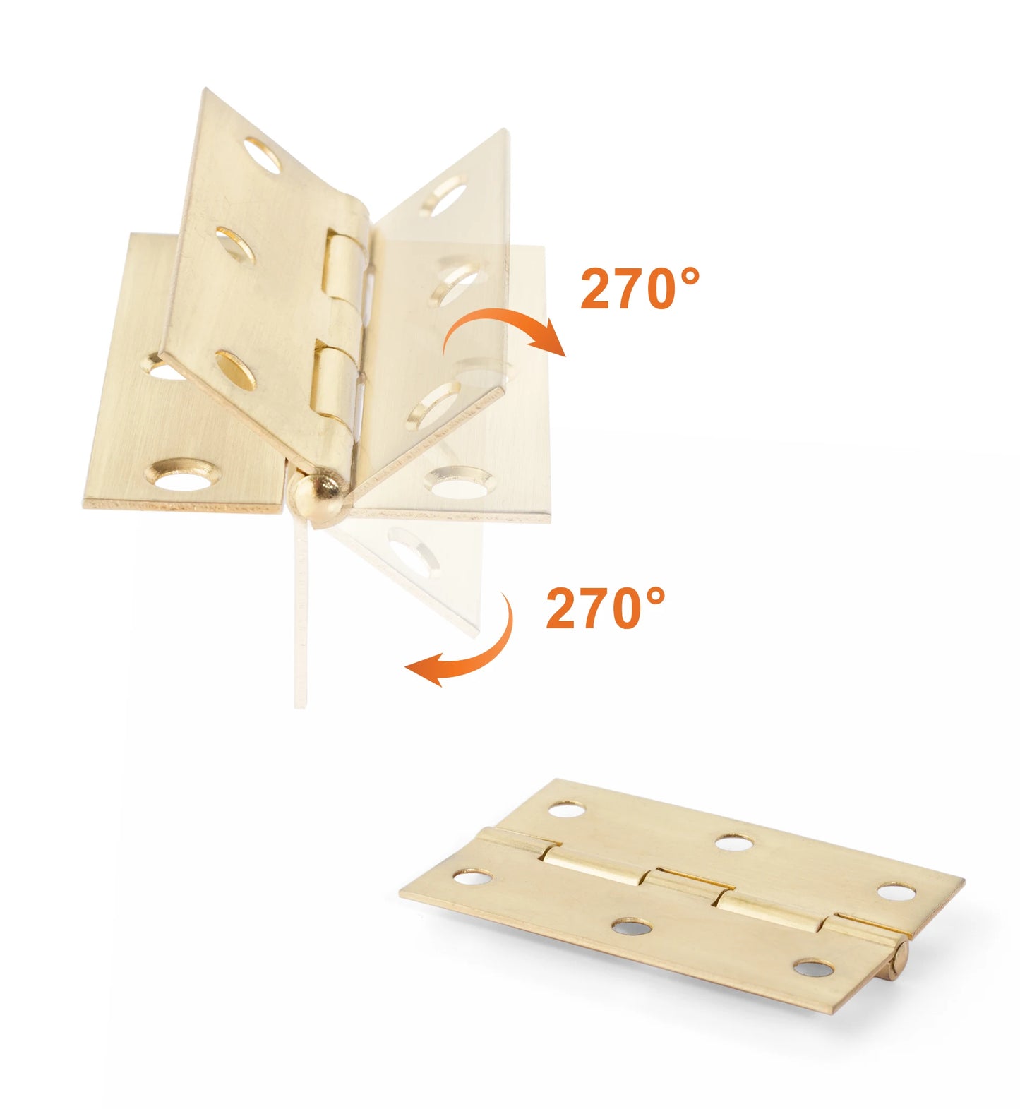 2pcs Stainless Steel Hinge 270 Degree Folding Black Small Hinges Cabinet Door Hinges for Kitchen Cupboard Wooden Box Furniture