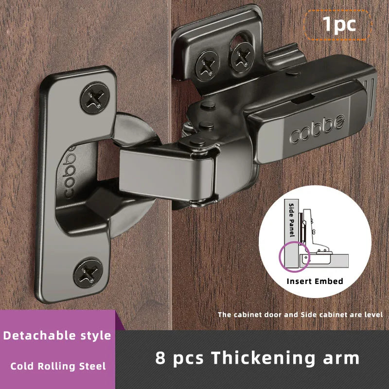 1pc Cold Rolling Steel Furniture Hinge Black-Grey Door Hydraulic Hinges Damper Buffer Soft Close For Cabinet Hardware