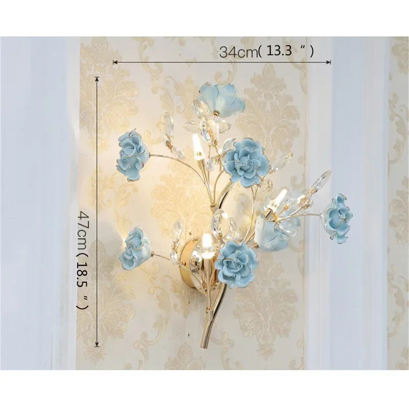 ELARA European Style Indoor Wall Lamp Gold Crystal Luxury Fixtures LED Modern Light Sconces for Home Decoration