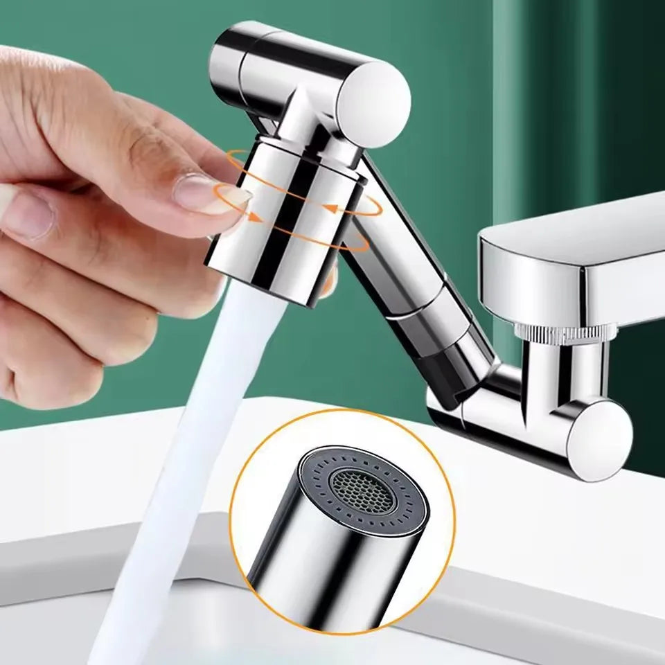 New Metal 1440 °Retractable Universal Robotic Arm Swivel Extension Faucet Aerator Kitchen Sink Faucet Extender 2 Water Flow Mode