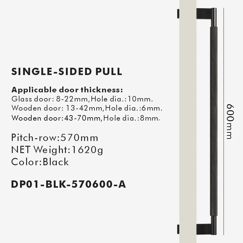 Nurlin Solid Brass Door Double Single Sided Cross Knurled Kitchen Refrigerator Appliance Closet Pull Bar Wood Gate Glass Door