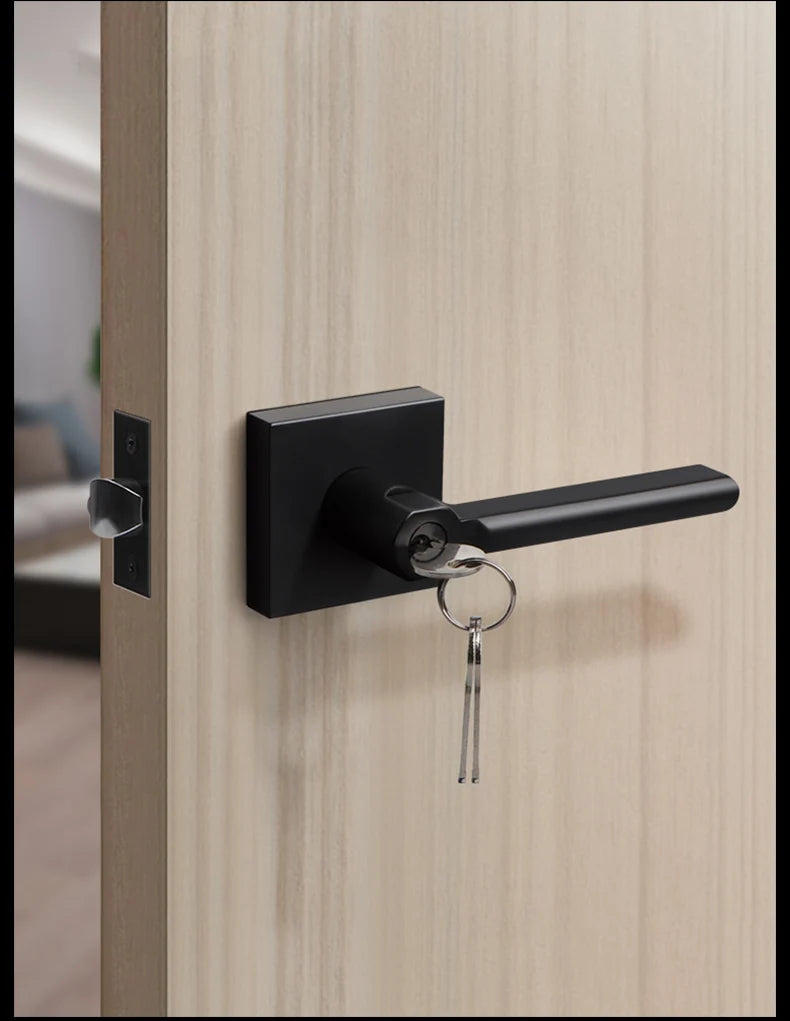 American Bathroom Door Lock Bathroom Keyless Three-pole Hand Lock Home Bedroom Door With Key Door Handle Spherical Lock Doorknob