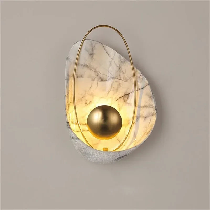 DEBBY Nordic Creative Wall Light Sconces Modern LED Lamp Pearl Shade Fixtures for Home Living Room