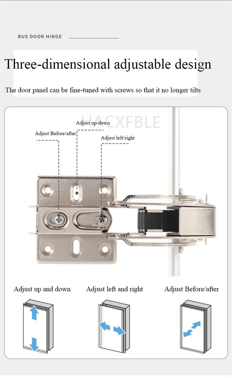 Cabinet Bus Door Hinges Wardrobe Folding Silent Slide Rail Lateral Swing Opening Damping Buffer Door Hinge Furniture Hardware
