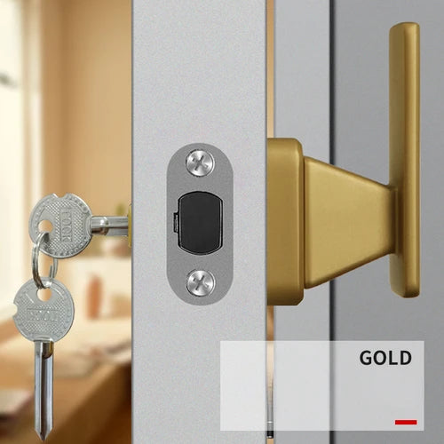Lowest price invisible door handle anti backlock wooden door hidden door single side lock withkey hidden lock furniture hardware