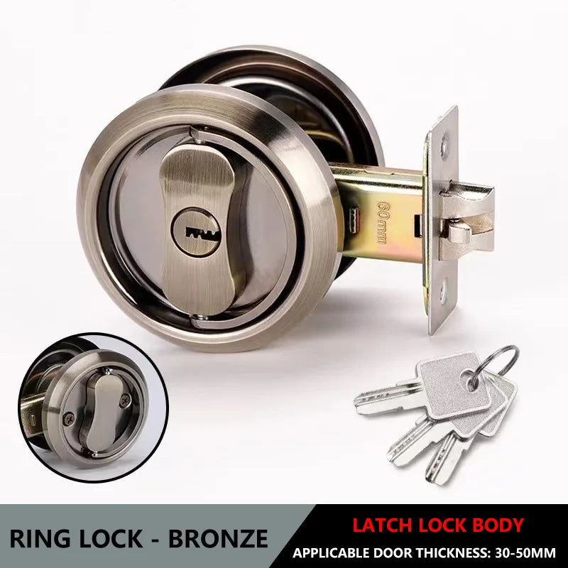 304 Stainless Steel Invisible Door Lock Hidden Lock Invisible Lock Background Wall Sliding Door Lock Double Hook Anti-theft Lock