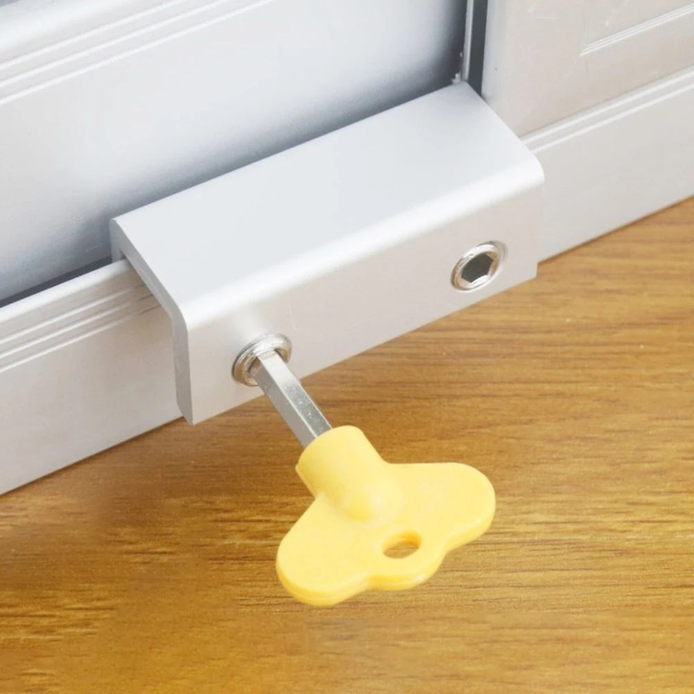 1-10PCS Aluminum Alloy Window Lock Stopper Sliding Sash Stopper Cabinet Locks Straps Anti-theft lock Window Sliding Door