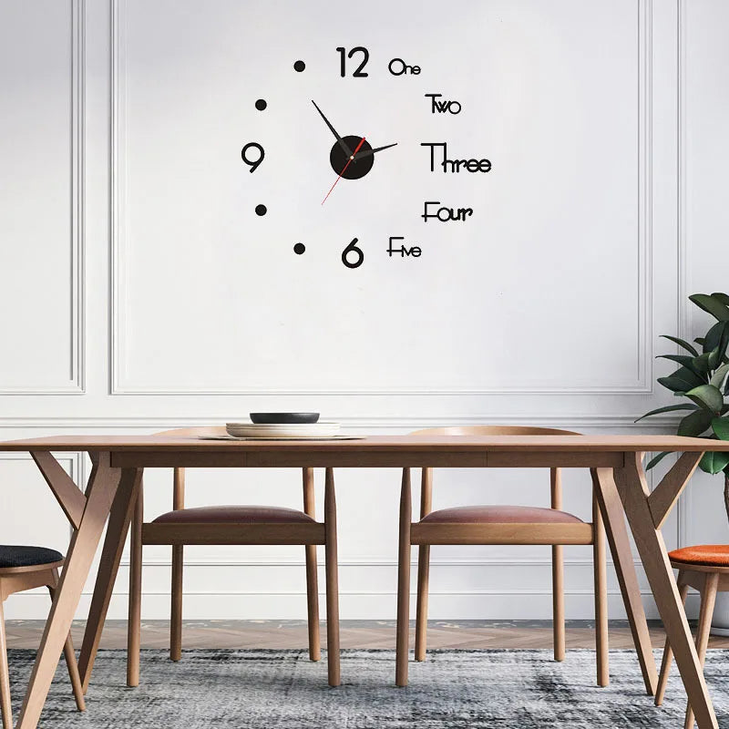 New 1pcs Creative luminous wall clock living room diy wall sticker clock mute clock  wall  home decoration