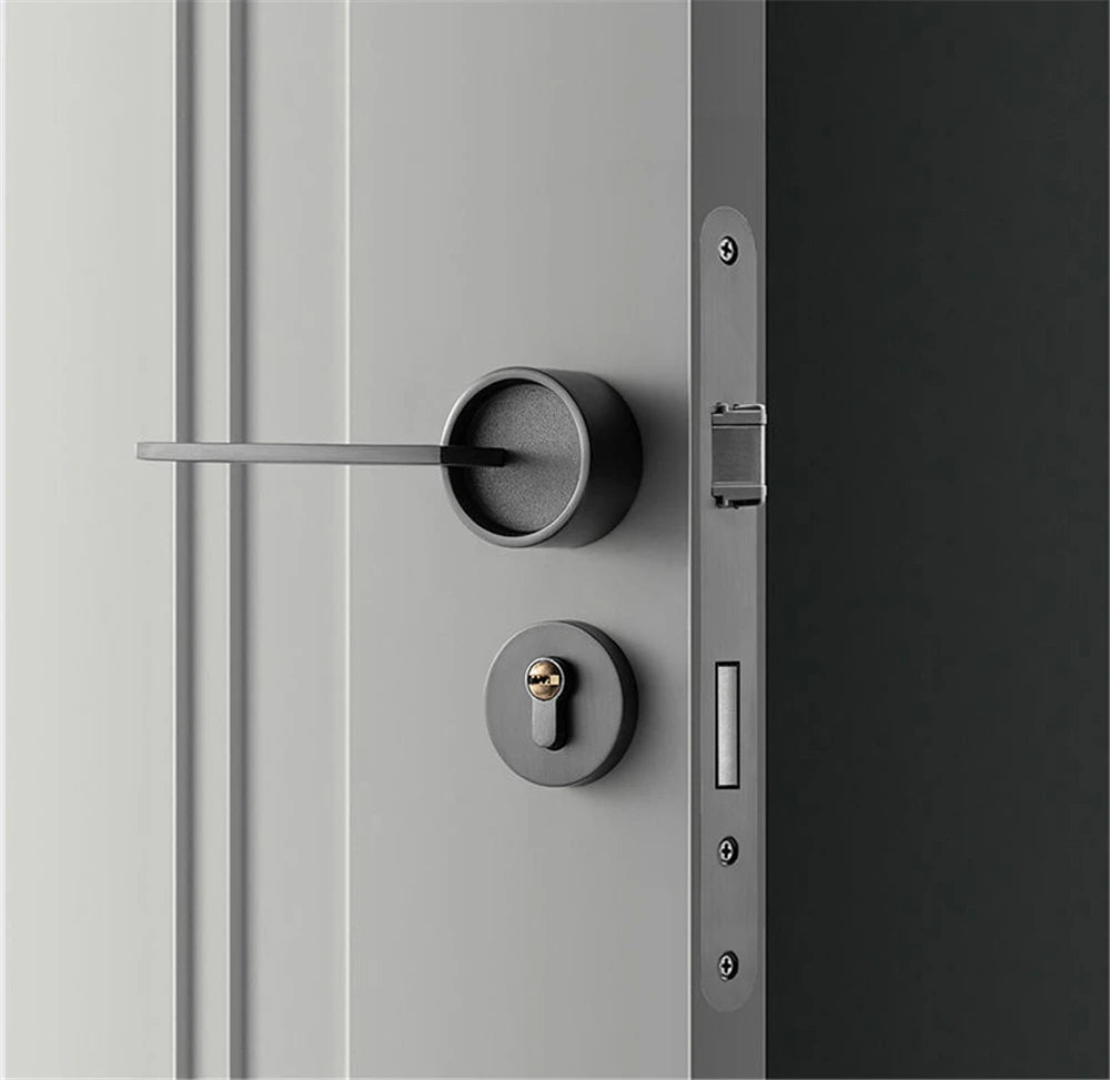 Luxury Silent Door Lock Bedroom Door Handle with Lock Interior Security Door Handle Lock Cylinder Security Mute Split Door Locks