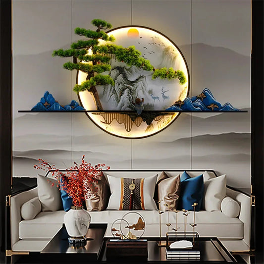 RONIN Modern Wall Picture Light Inside Creative Chinese Landscape Mural Sconces Lamp LED for Home Living Bedroom Study