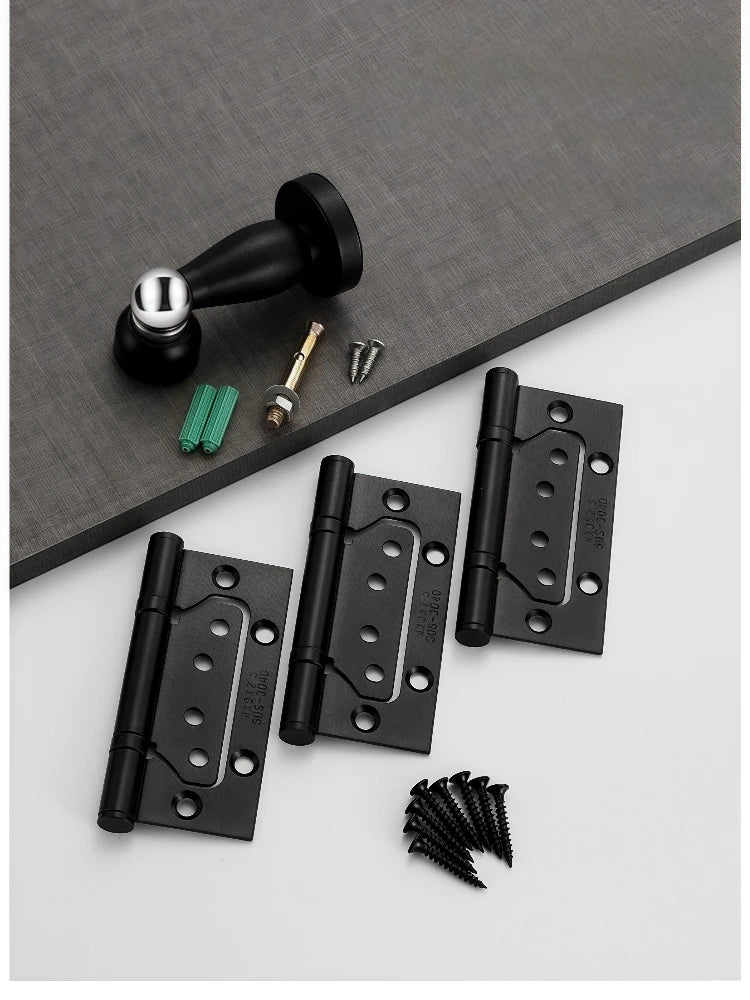 Stainless Steel Parent-Child Hinge, Door Suction Hinge Three-in-one, No Grooves Required, Wooden Door Silent Hinge, Hardware