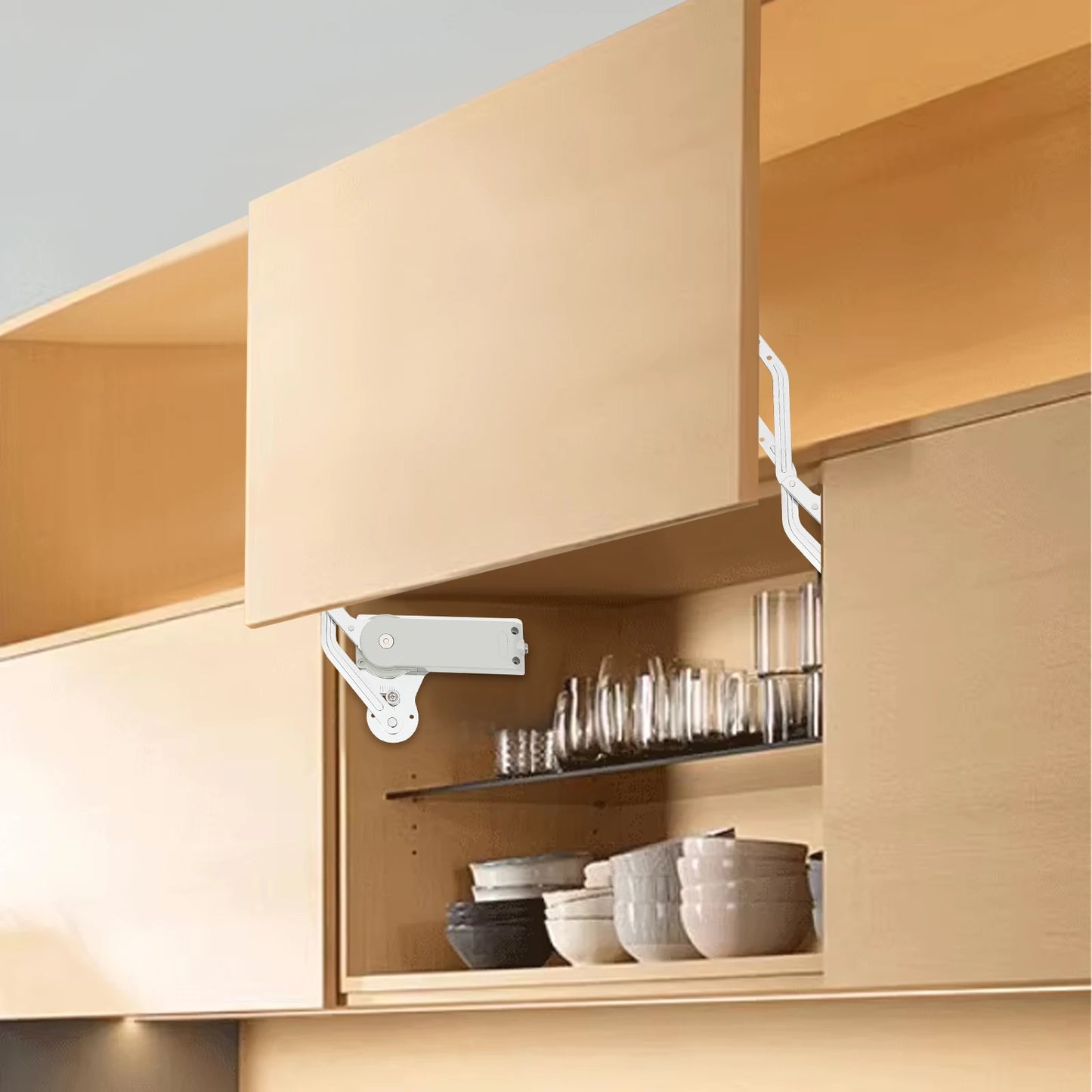 Hydraulic Buffer Cabinet Door Hinges, Adjustable Mounting Hinges, Arm Mechanism Hinges Suitable for Doors Weighing 7.72-8.82 lbs