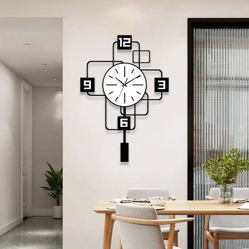 Modern minimalist family large wall clock silent wall clock without ticking living room bedroom dining room decorative wall cloc